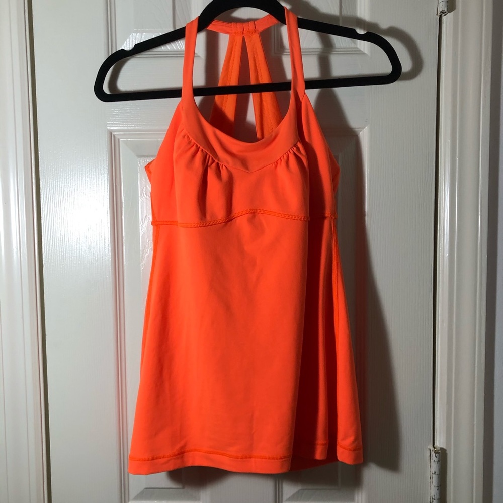 lululemon | Neon Orange Fitness Top, Size Small